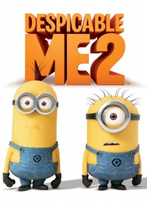 Movie poster for Despicable Me 2 featuring two minions