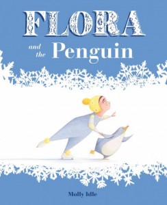 flora-and-the-penguin book jacket - picture of girl ice skating with penguin