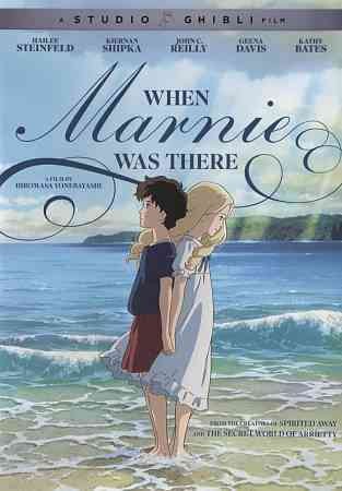 "When Marnie Was There" dvd cover depicting boy and girl standing back to back at beach