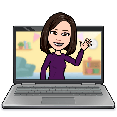 Bitmoji Librarian Waving From Laptop