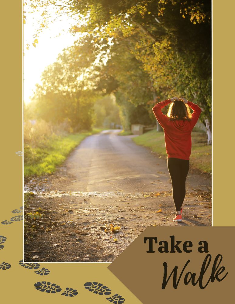 Take a Walk. Image of a walker on a sunlit footpath.