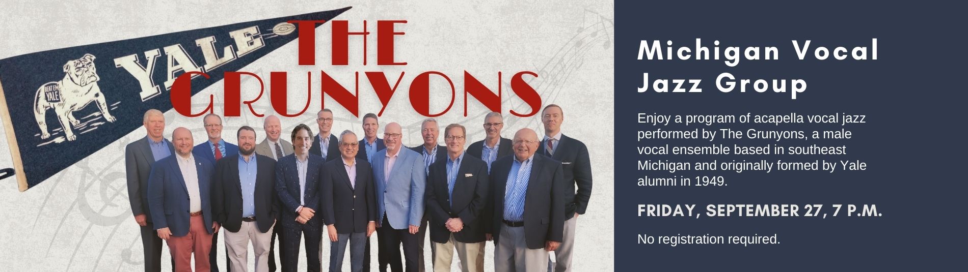 The Grunyons - Michigan Vocal Jazz Group September 27 7pm