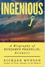 Front cover of Ingenious features an image of a stormy sky and an illustration of an old-fashioned key on a string