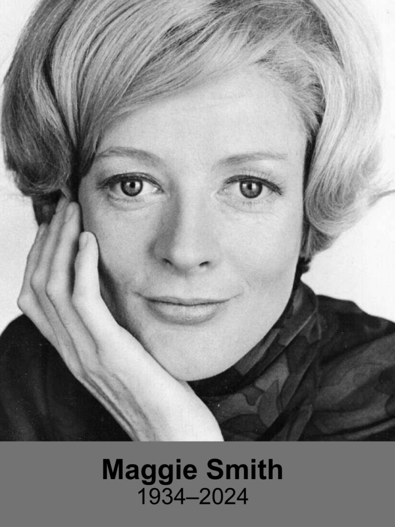 Black and white promotional photo of Maggie Smith from the 1970s