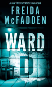 Front cover of Ward D showing a padded room and a single chair, all rendered in shades of turquoise