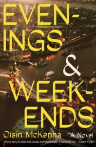 Front cover of Evenings & Weekends showing an overhead view of London, the Thames River, and Tower of London Bridge