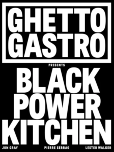 Front cover of Ghetto Gastro: bold white type against a black background, no images