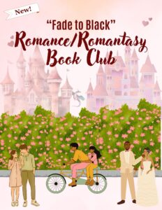 castles, dragon and couples announcing the new Romantasy book club for teens