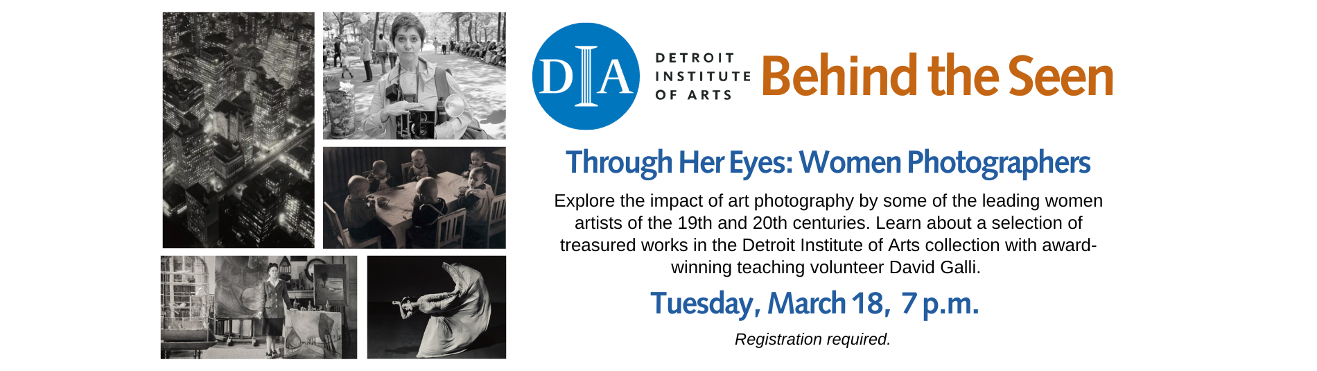 Through Her Eyes: Women Photographers lecture on March 18 at 7 p.m.
