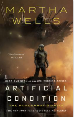 Front cover of Artificial Condition showing a cyborg standing alone on a precipice, a spacecraft overhead