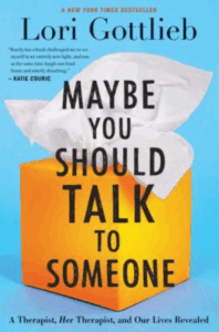 Front cover of Maybe You Should Talk to Someone showing a yellow tissue box against a blue background
