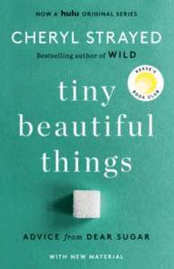 Front cover of Tiny Beautiful Things showing a single cube of sugar