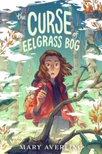 Tween girl wit shoulder length brown hair and glasses wearing a backpack and a surprised expression on her face while in the woods