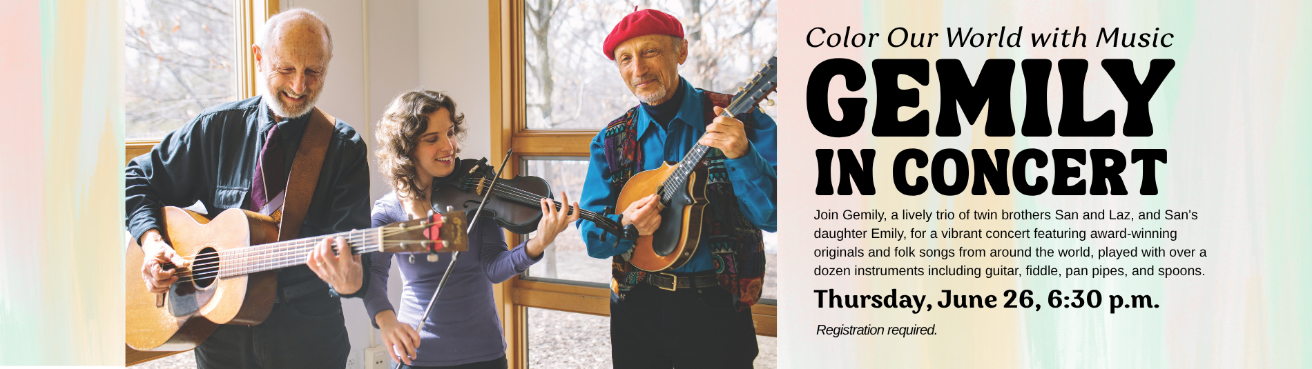 Gemily in concert on June 26 at 6:30 p.m.