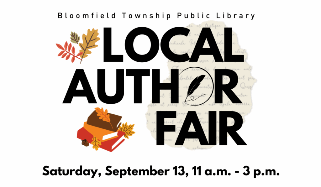 Local author fair September 13, 11 a.m. to 3 p.m.