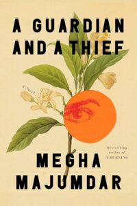 An illustrated orange branch with green leaves and white blossoms appears against a beige background on the book cover.