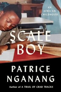 Book cover shows a boy seated at a desk, reading, with text below him reading “An African Childhood.”.