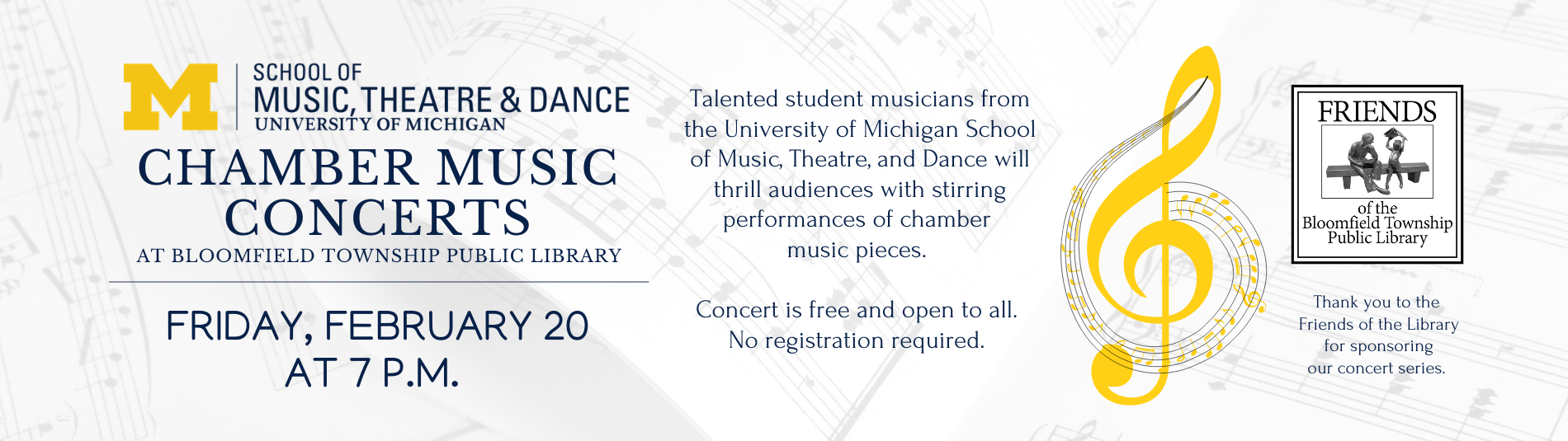 U of M Chamber music concert on February 20 at 7 p.m.