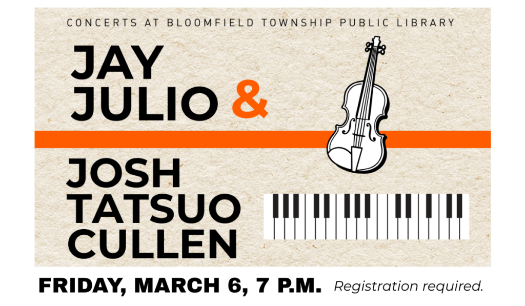 Jay Julio and Josh Tatsuo Cullen concert on March 6 at 7 p.m.