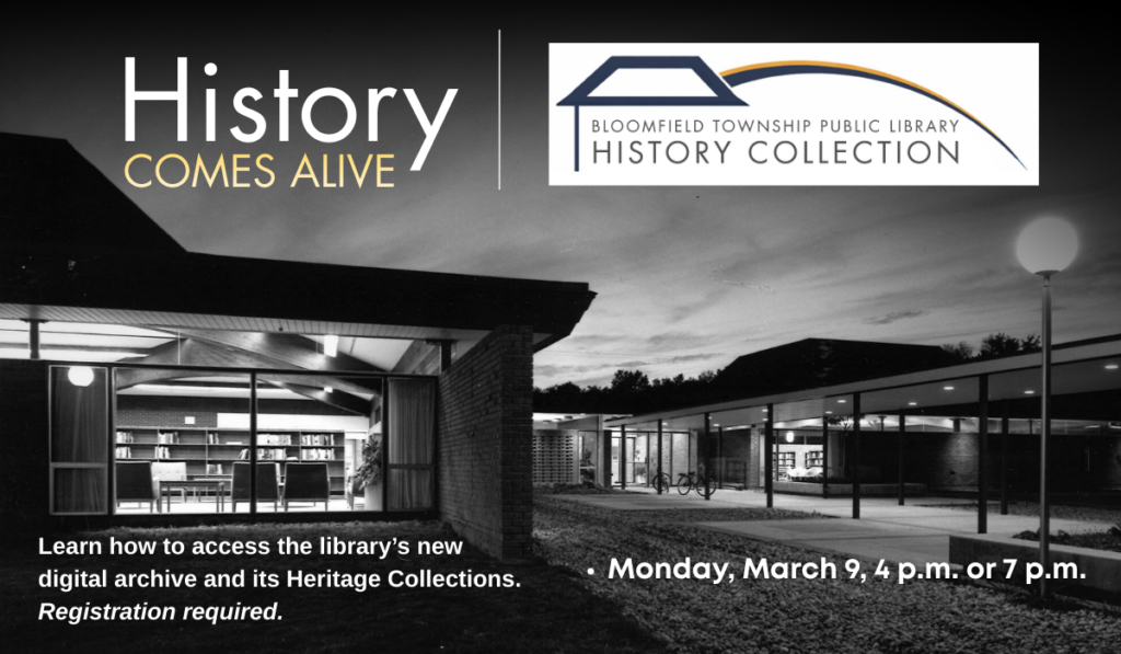 Learn about the library's local history collection on March 9 at 4 p.m. or 7 p.m.