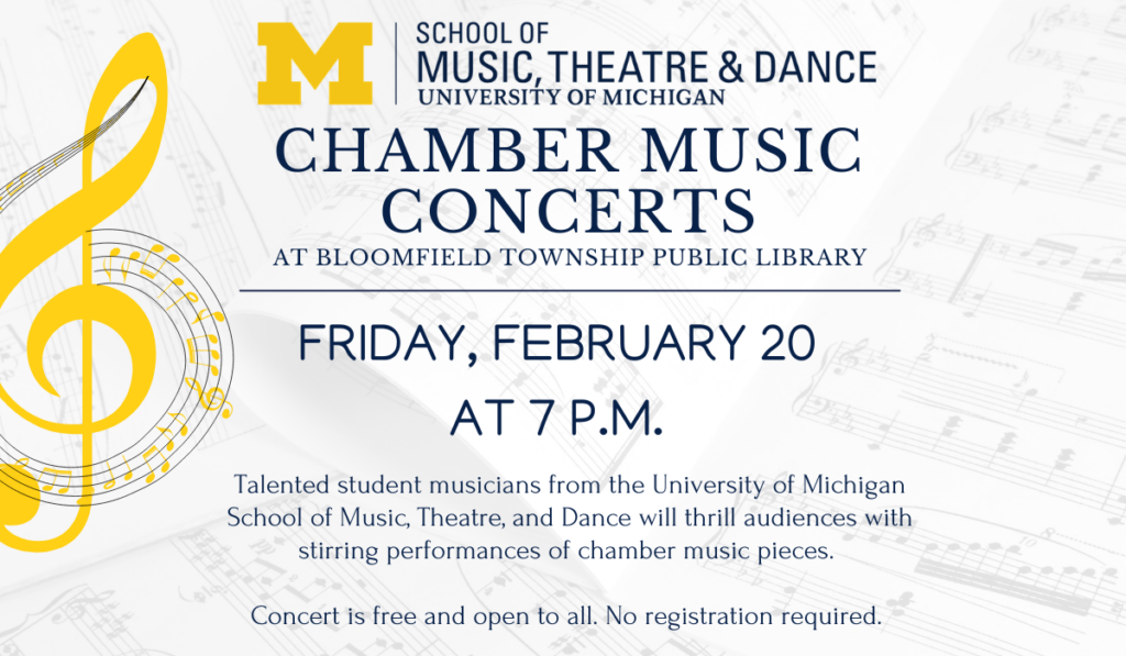 U of M Chamber music concert on February 20 at 7 p.m.