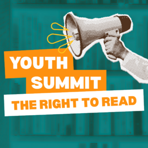 Illustrated cover showing a hand holding a megaphone above bold text on an abstract, colorful background.