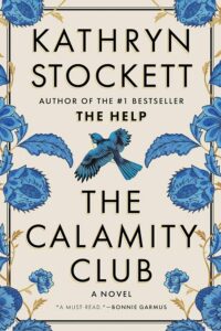 Book cover with blue floral patterns and a bird on a beige background, featuring bold black text.