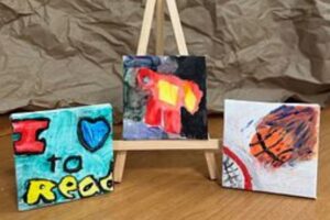 three tiny paintings