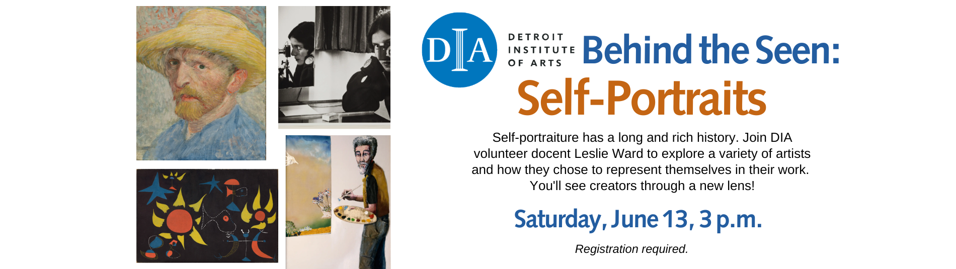 DIA Behind the Seen: Self-Portraits on June 13 at 3 p.m.