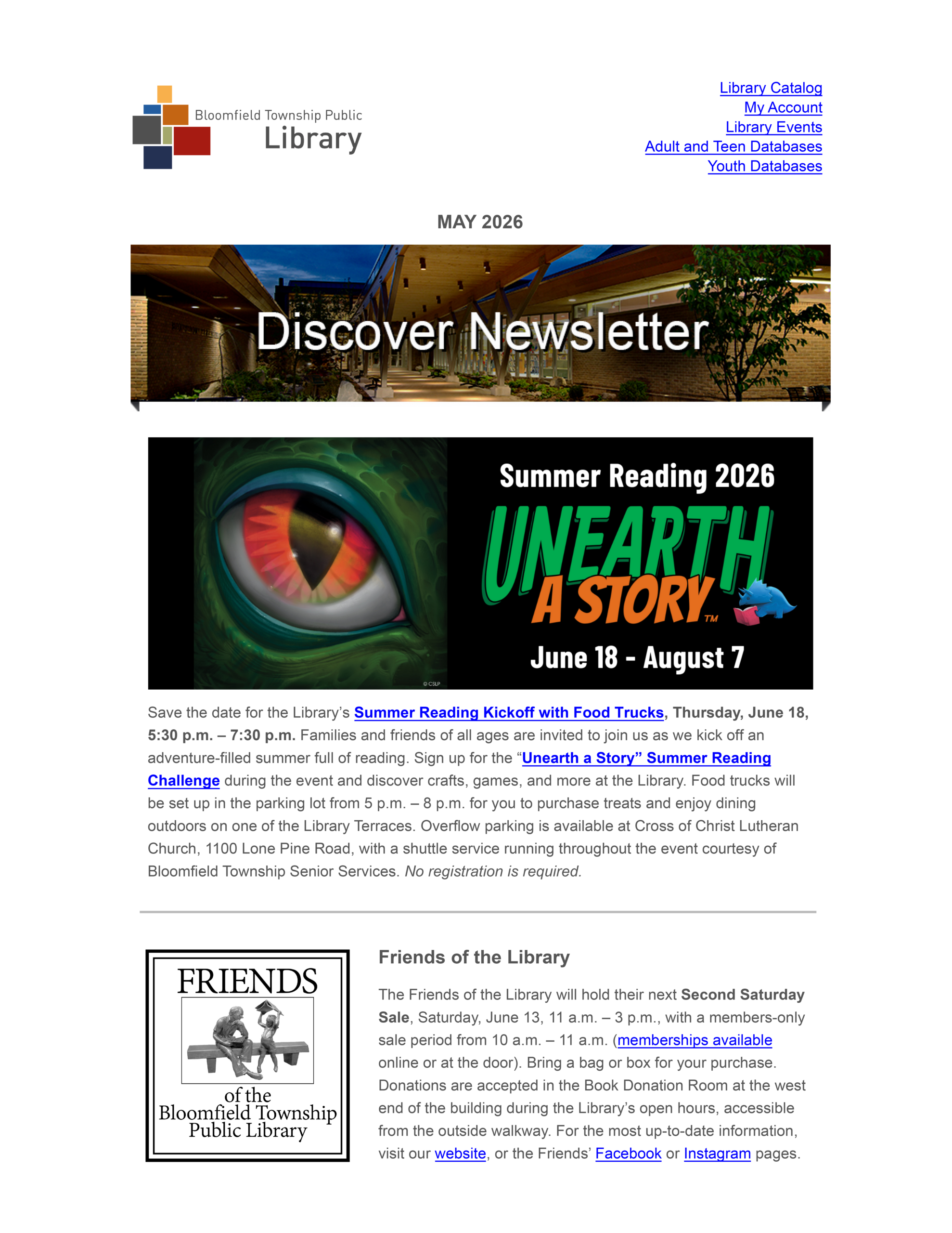Discover eNewsletter May 2026 Cover.