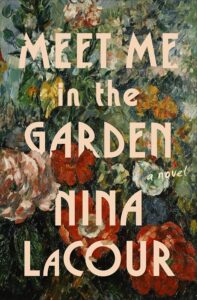 Book cover featuring large text over a vibrant background of colorful, painted flowers.