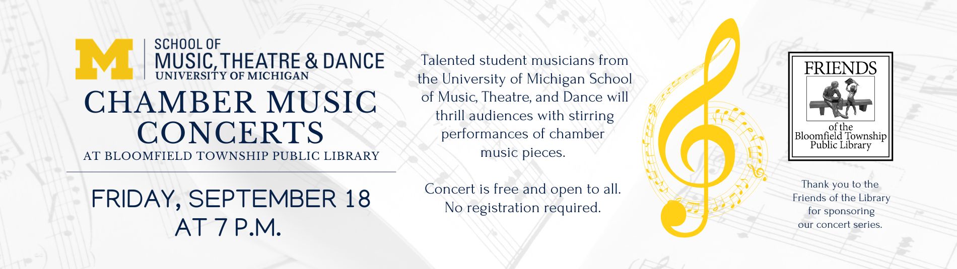 U of M Chamber Music Concert on September 18 at 7 p.m.
