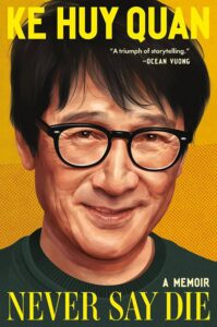 Illustrated book cover showing a stylized portrait of an Asian man against a plain background, with a prominent praise quote displayed.