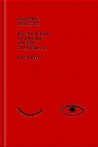 Solid red background with illustration of one eye closed and one eye open.