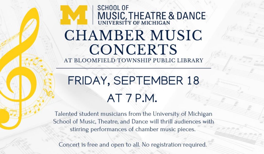U of M Chamber Music Concert on September 18 at 7 p.m.
