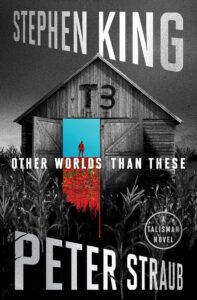 Book cover illustration showing a barn with the number 13 above its door, a field of crops, and a cut out of a person walking along a red path.