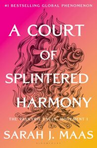 Book cover featuring a pink and orange gradient background with an ornate black illustration centered.