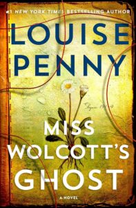 Book cover showing white daisies on a textured yellow background with a line of red thread.