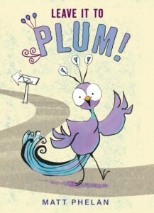 Illustrated book cover of a peacock walking along a path and waving.
